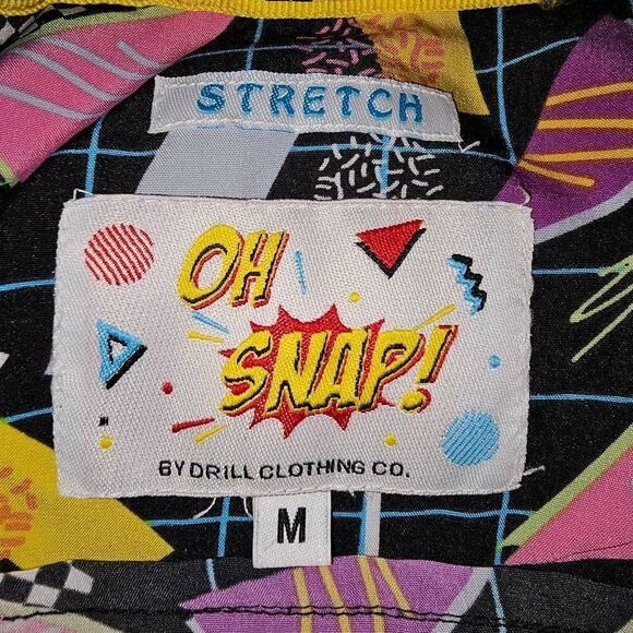 Oh Snap Drill Clothing‎ Co Mens 80's Saved By The Bell Style Button Down Medium - Picture 3 of 5